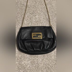 Fendi Leather Fendista Pochette Crossbody Bag